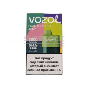 Электронная сигарета VOZOL ALIEN 3000 (Яблоко Манго Арбуз) купить с доставкой в Екатеринбургу и области, по России и СНГ. Цена. Изображение №16. 