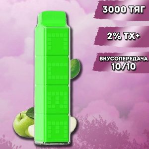 Smoant Ant Bar CUBE 3000 - Green Apple купить с доставкой в Екатеринбургу и области, по России и СНГ. Цена. Изображение №4.